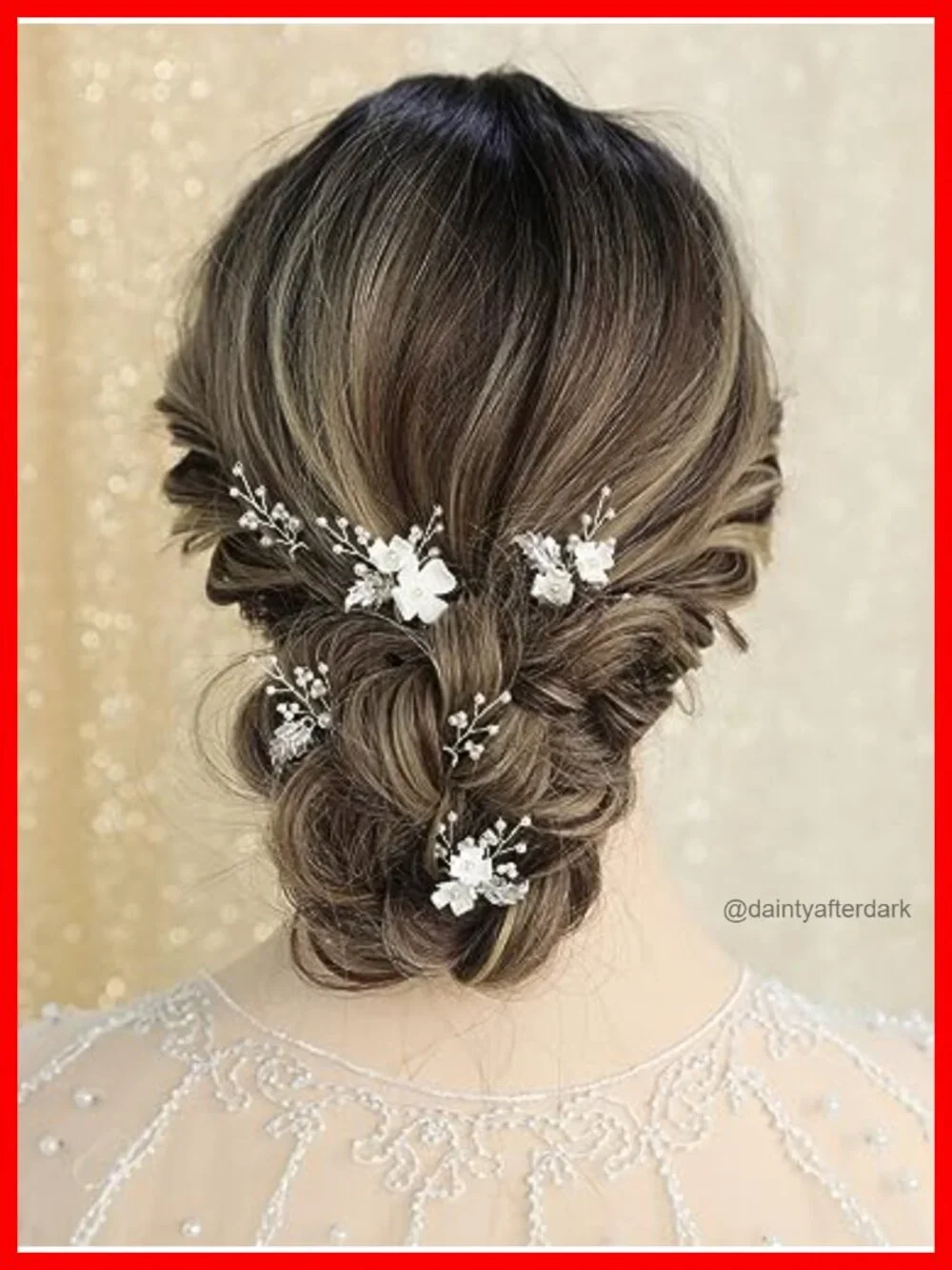 Handmade Pearl Bridal Wedding Hair Pins 6Pcs White Gold Leaf Pearls Clips